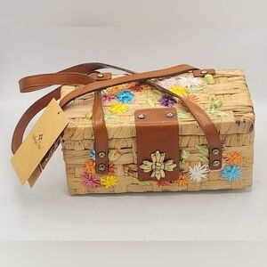 Patricia Nash Porcari Box Speciality Woven Basket Bag